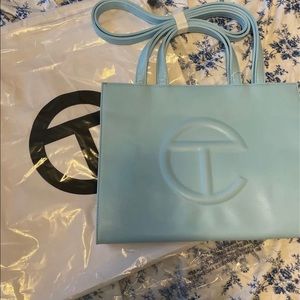 Medium pool blue telfar bag